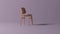 Simple wooden made chair rotating on white background . 3d render animation of wooden chair. Wooden chair motion graphics