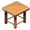 Simple wooden stool, top view