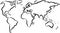 Simple World map. World map outline. Rough sketch of black World map on white. Vector illustration.