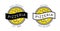 Simple yellow and black pizza logos for delivery, bakery, product, cafe, restaurant, pizzeria