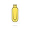 Simple yellow flash drive icon with shadow