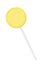 Simple yellow lollipop isolated on white background.