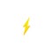 Simple yellow thunderbolt icon. Thunder, bolt and high voltage sign