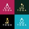 simple yoga logo icon vector design template