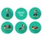 Simple yoga poses for beginners. Isolated vector icons set