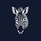 Simple Zebra Head Logo Design In Dark Navy And White