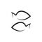 Simple zodiac sign fish horoscope isolated