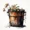 Simplicity in Bloom: Spring Flowers in a Rusty Clay Pot
