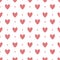 Simplicity hearts seamless pattern. Background for valentines day design. Pattern textile print with red heart