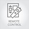 Simplicity icon in line style of remote control. Black logo for websites, mobile apps and other design needs