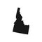 Simplified black silhouette of Idaho state border