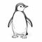 Simplified Black And White Drawing Of Aldabra Penguin