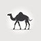 Simplified Camel Silhouette On Grey Background: Dark Symbolism In Graphic Art