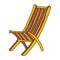 Simplified colored vector illustration of a deckchair on a white background.