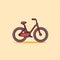 Simplified Colorful Bicycle Icon On Beige Background