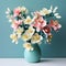 Simplified Colors: Paper Bouquet With Hyper-realistic Details