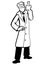 Simplified doctor illustration in black and white