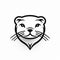 Simplified Line Work Black Otter Face Logo For Innovative Animal Design