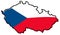 Simplified map of Czechia Czech Republic outline, with slightl