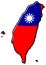 Simplified map of Taiwan China region outline, with slightly b