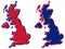 Simplified map of United Kingdom outline. Fill and stroke are na