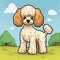 Simplified And Stylized Cartoon Poodle Artwork For Coloring Book