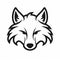 Simplified Wolf Face Icon On White Background