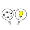 Simplifying the complex, confusion clarity or path. vector idea concept with lightbulbs doodle illustration