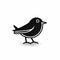 Simplistic Black Bird Iconography On White Background