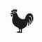 Simplistic Black Rooster Icon On White Background - Duy Huynh Style