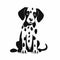 Simplistic Black And White Dalmatian Dog Illustration