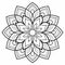 Simplistic Black And White Flower Mandala Coloring Page