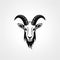 Simplistic Black And White Goat Head Design With Eastern Orthodox Icon Influence