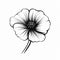 Simplistic Black And White Poppy Flower Design