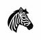 Simplistic Black And White Zebra Head Logo Design