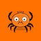 Simplistic Cartoon Crab Illustration On Vibrant Orange Background