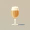 Simplistic Cartoon Glass Of Beer In Soft Muted Colors