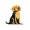 Simplistic Cartoon Golden Retriever Dog Logo Design