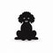 Simplistic Cartoon Illustration: Poodle In Black Silhouette