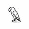 Simplistic Cartoon Parrot Line Icon By David Yarrow