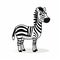 Simplistic Cartoon Zebra Icon - Playful Character Design