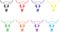 Simplistic cow skull coloured set