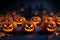 Simplistic Halloween background adorned with a stylish pumpkin illustration