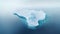 Simplistic image of solitary iceberg adrift in blue ocean