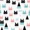 Simplistic and modern cat repeat pattern