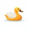 Simplistic Orange Duck Icon For Kids - Minimalistic 2d Design