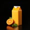 Simplistic Orange Juice in Tetra Pak on White Background AI Generated