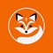 Simplistic Orange And White Fox Logo With Pop Art Iconography