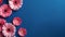 Simplistic Pink Gerbera Flowers On Blue Background - 8k Uhd Wallpaper