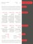 Simplistic resume curriculum vitae template with red stripes